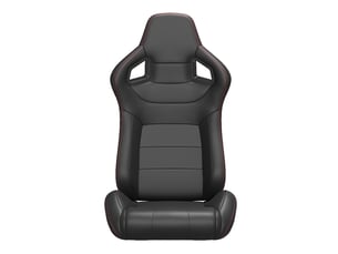 Siège baquet racing universel noir pvc surpiqûres rouges inclinable côté gauche