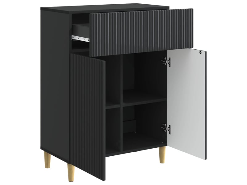  Buffet - bahut - meuble de rangement avec tiroir noir 66 x 34,5 x 90 cm bois d'ingénierie  - Conforama D