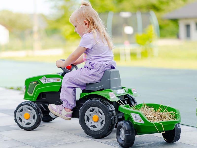  Tracteur enfant terra maxx vert avec remorque 2 à 6 ans - falk  - Conforama B