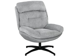 Fauteuil pivotant 79x91x98 cm, rotation 360 degrés, accoudoirs intégrés, polyester gris, design moderne, canapé 1 place