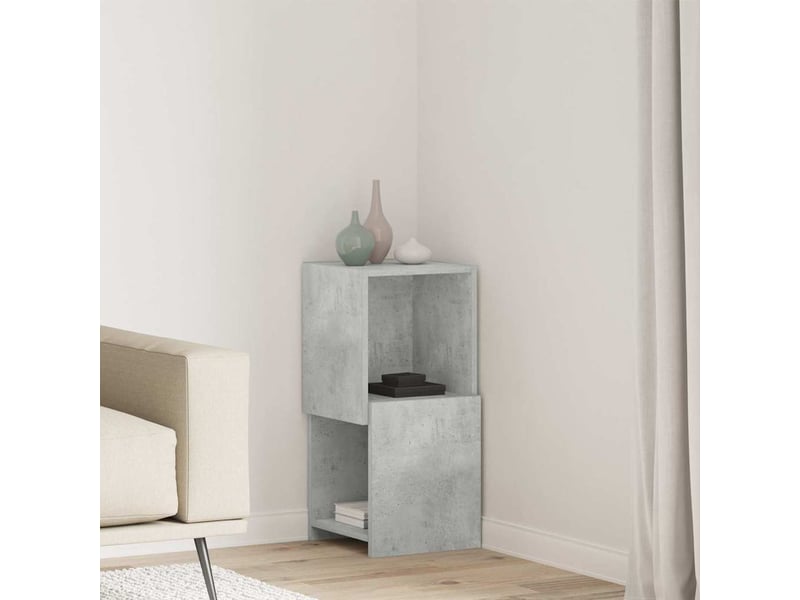  Meuble d'angle, meuble de rangement salon 30,5x30x65cm bois d'ingénierie gris béton  - Conforama B