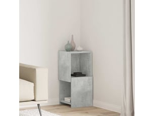 Meuble d'angle, meuble de rangement salon 30,5x30x65cm bois d'ingénierie gris béton