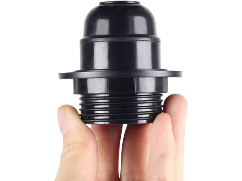  2 pcspack edison vis es e27 ampoule ampoule support de lampe pendentif douille noir bakélite  - Conforama B
