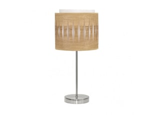 Lampe à poser fabrilamp alexandra e14 coloris nickelbois clair 42 x 17 x 17 cm