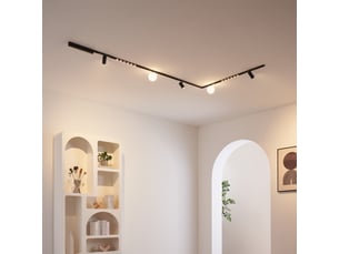 Système de rail magnétique noir 3 m 3 spots 2 profilés et 2 boules led 39w - lyne
