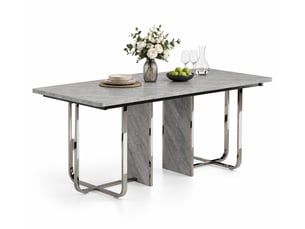 Table à manger 180x80 cm, grande table rectangulaire 6 personnes, pieds métal, structure stable