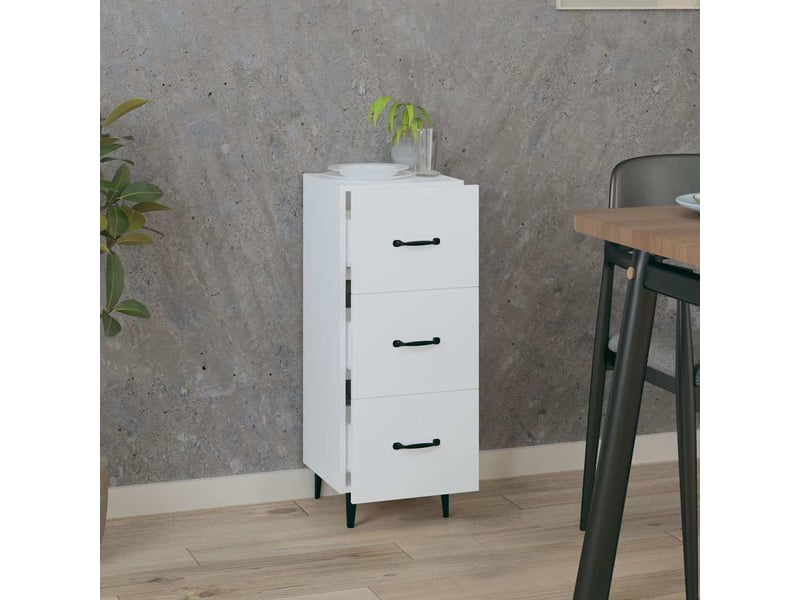  Buffet - bahut - meuble de rangement blanc 34,5x34x90 cm bois d'ingénierie  - Conforama C