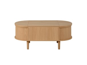 Table basse ovale réglable avec rangement – style vintage, salon, pieds bois massif, meuble multifonction