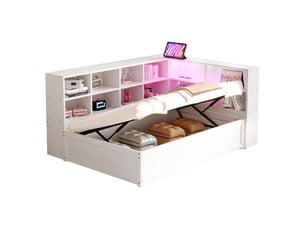 Lit coffre 90x200 cm SOGEU coloris blanc