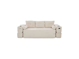 Canapé confortable et indéformable poches intégrées porte-gobelet coussin à mémoire de forme deux coussins décoratifs emballage sous vide montage rapide