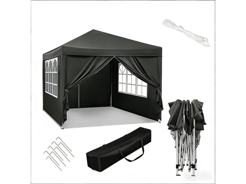  Gazebo de jardin spacieux 3x3 m, pavillon pliable pour mariage, terrasse et événements  - Conforama A
