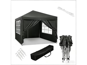 Gazebo de jardin spacieux 3x3 m, pavillon pliable pour mariage, terrasse et événements