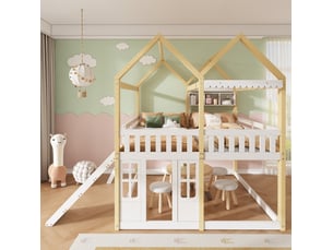 Lit cabane 90x200 cm <strong>DESVIAE</strong>  <strong></strong> coloris bicolore