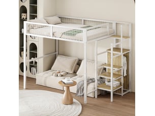 Lit mezzanine 140x200 cm <strong></strong>  <strong></strong> coloris blanc