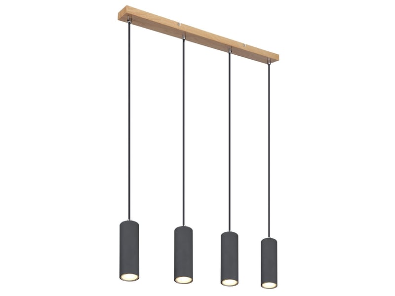  Plafonnier suspendu aspect bois foncé 4 ampoules gu10  - Conforama A