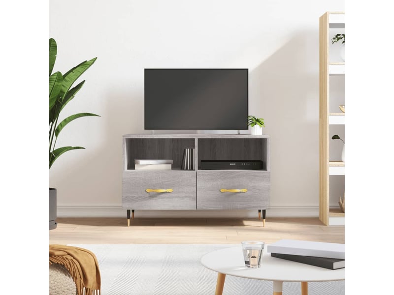  Meuble tv - banc tv - meuble de rangement sonoma gris 80x36x50 cm bois d'ingénierie  - Conforama B