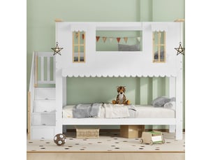 Lit superposé 90x200 cm <strong>OKWISH</strong>  <strong></strong> coloris bicolore