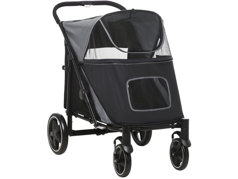 Poussette pour pliable 112x65x100 cm – grise – filets, freins, suspensions et sangles de sécurité - Conforama A