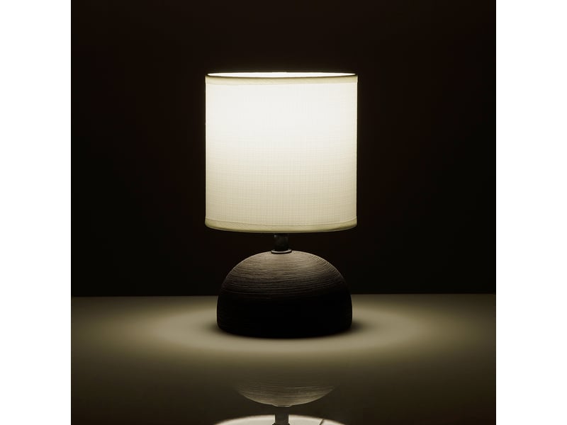  Lampe de table en céramique et tissu aurilia - marron  - Conforama B
