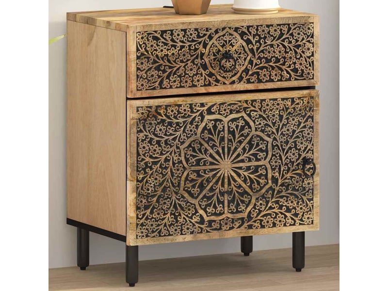  Table de chevet 50x33x60 cm bois de manguier massif  - Conforama B