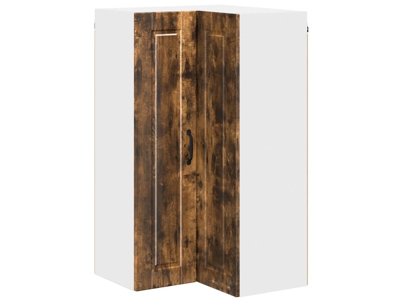  Meuble mural de cuisine, armoire d'angle cuisine porto chêne fumé 57x57x100cm  - Conforama A