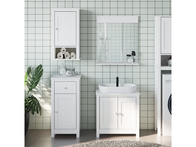Ensembles de salle de bain, meubles de salle de bain 3 pcs berg blanc bois de pin massif cf64775 - Conforama B