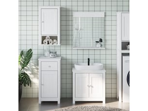 Ensembles de salle de bain, meubles de salle de bain 3 pcs berg blanc bois de pin massif cf64775