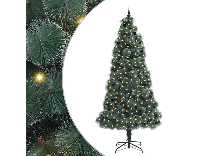  Sapin de noël - arbre de noël artificiel pré-éclairé avec ensemble de boules  - Conforama A