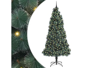Sapin de noël - arbre de noël artificiel pré-éclairé avec ensemble de boules
