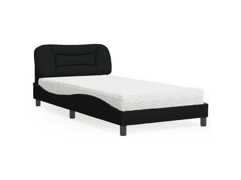  Lit avec matelas hvar noir 100x200 cm tissu  - Conforama B