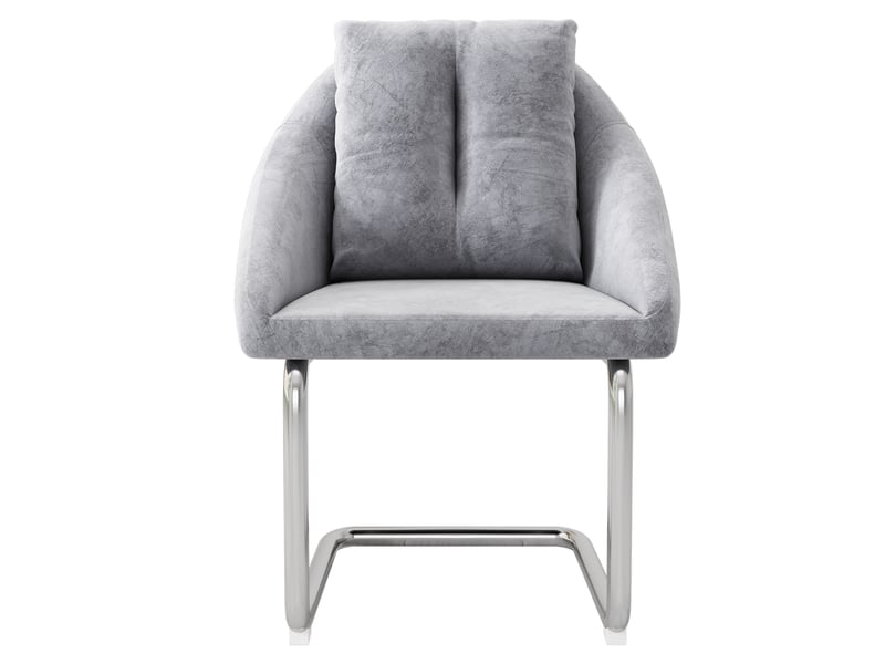  Lot de 2 chaises salle à manger velours gris pivotantes avec coussin – style luxe  - Conforama A