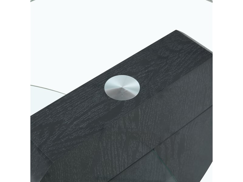  Table basse rectangulaire 90×70×44 cm, mdf et verre, noir et transparent Fay Lum - Conforama R