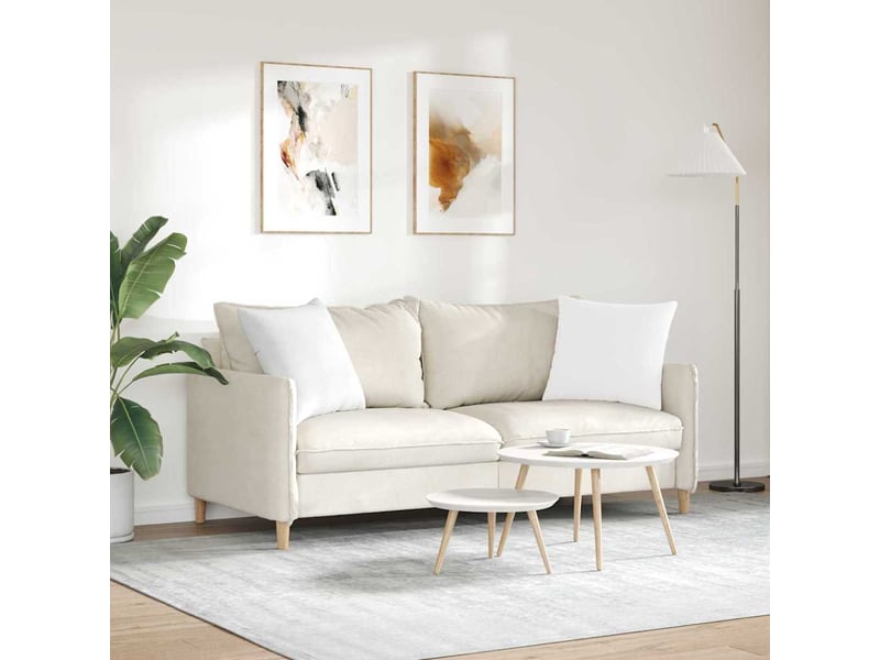  Lot de 2 coussins de canapé, coussins décoratifs tissu blanc 50 x 50 cm cf58766  - Conforama D
