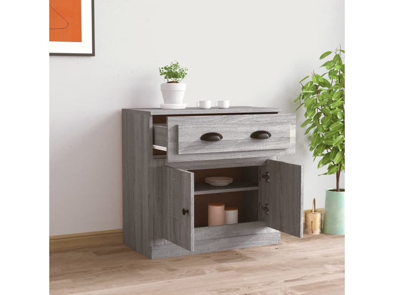  Buffet - bahut - meuble de rangement sonoma gris 70x35,5x67,5 cm bois d'ingénierie  - Conforama C