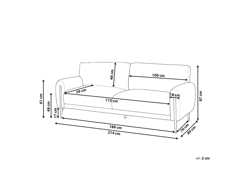  Canapé 3 places skaro tissu chenille marron  - Conforama C