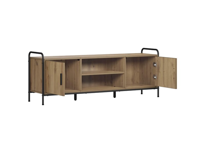  Meuble tv, table tv 133x33x50 cm chêne artisanal bois d'ingénierie  - Conforama C