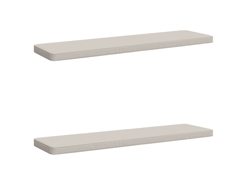 Lot de 2 coussins de banc, coussins d'assise vught 100 % polyester blanc cf57806 - Conforama A