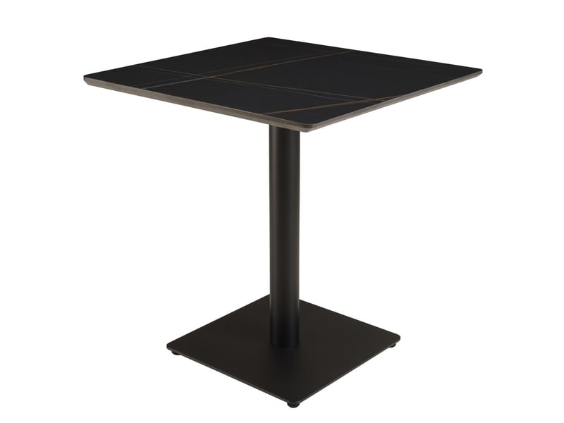  Icare - ensemble n°2: table bistrot 70x70cm en céramique marbré noir  - Conforama E