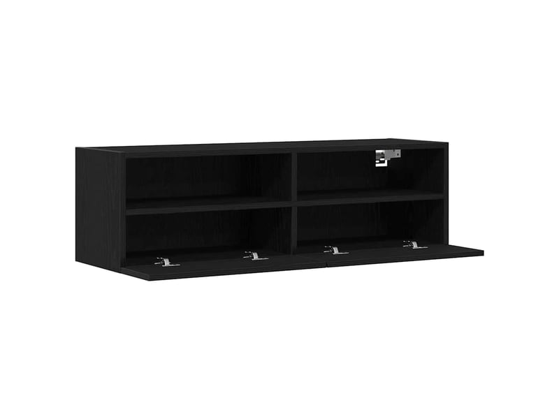  Meuble tv - banc tv - meuble de rangement mural 100 x 30 x 30 cm chêne noir bois d'ingénierie  - Conforama E