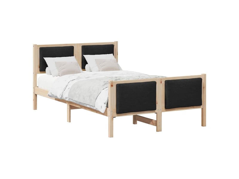 Lit double- lit adulte - cadre de lit avec tête de lit noir 120 x 190 cm tissu - Conforama B