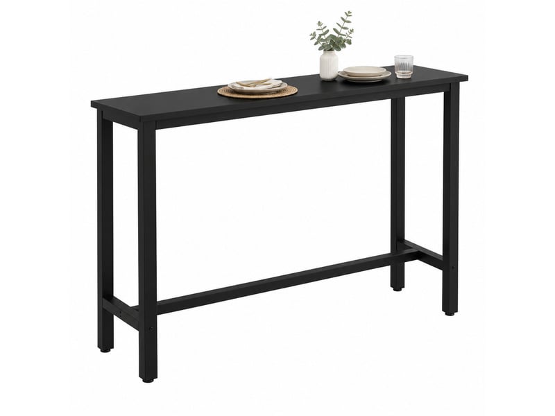  Table de bar 140x40x100 cm en mdf et métal noire chicfurn  - Conforama A