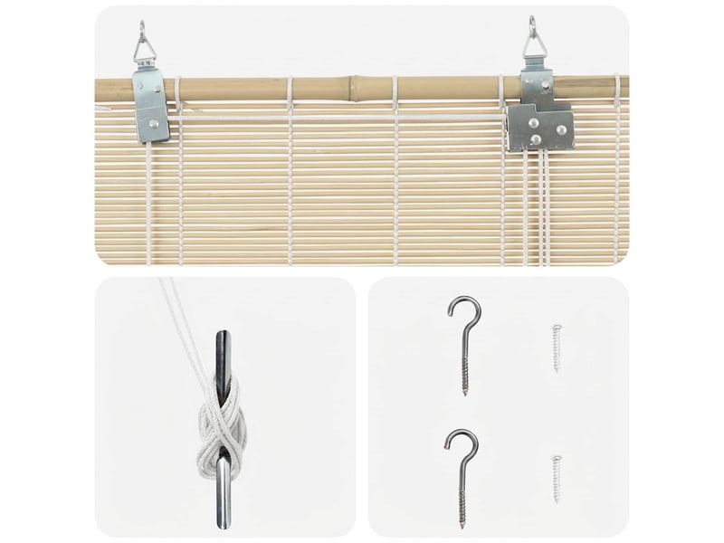  Store enrouleur, store à rouleau naturel 50 x 220 cm bambou cf45381  - Conforama D