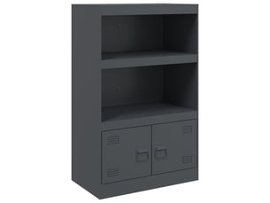 Buffet - bahut - meuble de rangement anthracite 67x39x107 cm acier