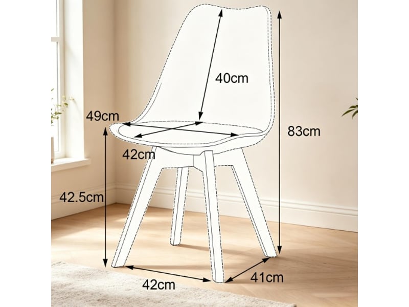  Ensemble table ronde et 4 chaises moderne blanc et bois, 80x80 cm  - Conforama C
