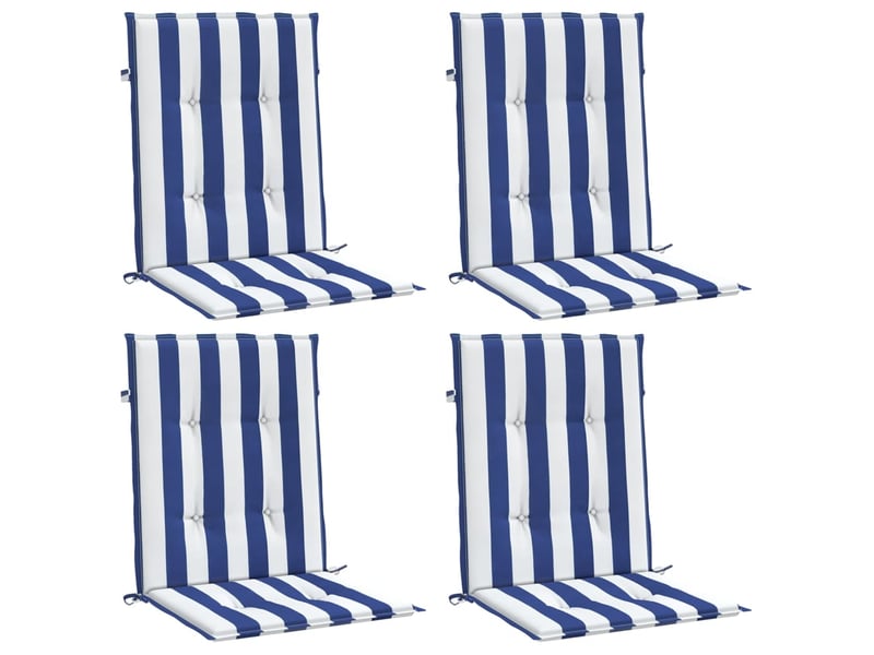  Lot de 4 coussins de dossier,  coussins de dos, bleu et blanc cf59454  - Conforama C