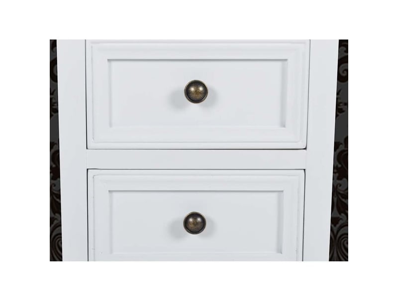  Vidaxl tables de chevet 4x 2 tiroirs mdf blanc table de nuit 34.5x30x49cm chambre à coucher  - Conforama D