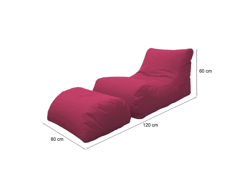  Pouf alton, en forme de sac, 120x80x60h cm rose fuchsia Alton - Conforama C
