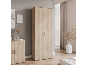 Armoire tio - 2 portes - 6 compartments - 70x34x189 cm - chêne sonoma