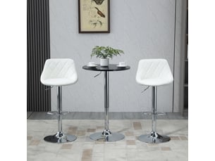Table de salle à manger ronde réglable en hauteur avec plateau pivotant et pied antidérapant pour intérieur noire 61×70-90 cm