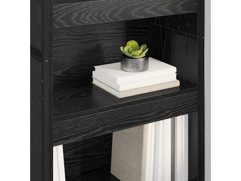  Bibliothèque, armoire à livres 60 x 30 x 189,5 cm bois d'ingénierie chêne noir  - Conforama D